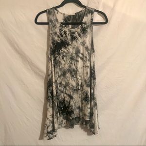 Tie-dye black/white tank/tunic in S/M